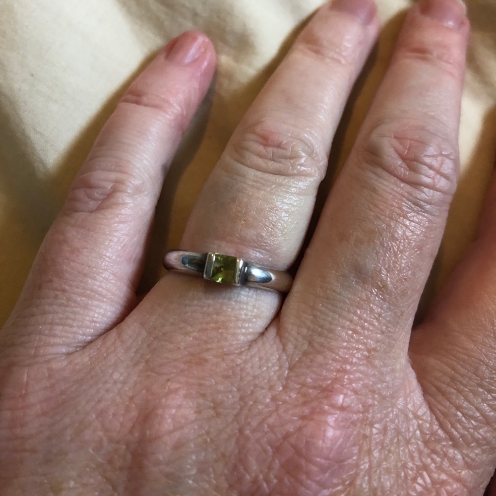 Tiffany & Co stackable silver birthstone ring